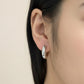 Madeline Love Silver, White Gold White Gold Dipped Chunky Huggie Hoop Earrings - extra