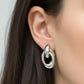 Madeline Love Silver, White Gold White Gold Dipped Double Oval Link Drop Earrings - extra