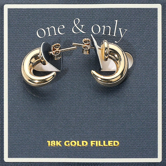 Madeline Love Gold 18K Gold Filled Mini Horn Hoop Earrings