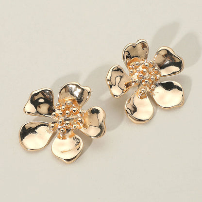Madeline Love Gold Metal Five Petal Flower Earrings