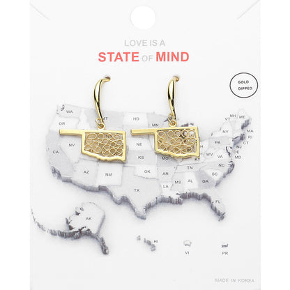 Madeline Love Gold Gold Dipped Oklahoma State Earrings