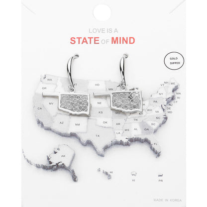 Madeline Love Rhodium White Gold Dipped Oklahoma State Earrings