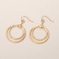 Madeline Love Worn Gold Open Metal Double Layered Circle Drop Earrings