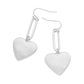 Madeline Love Matte Silver Metal Heart Plate Drop Earrings - desc