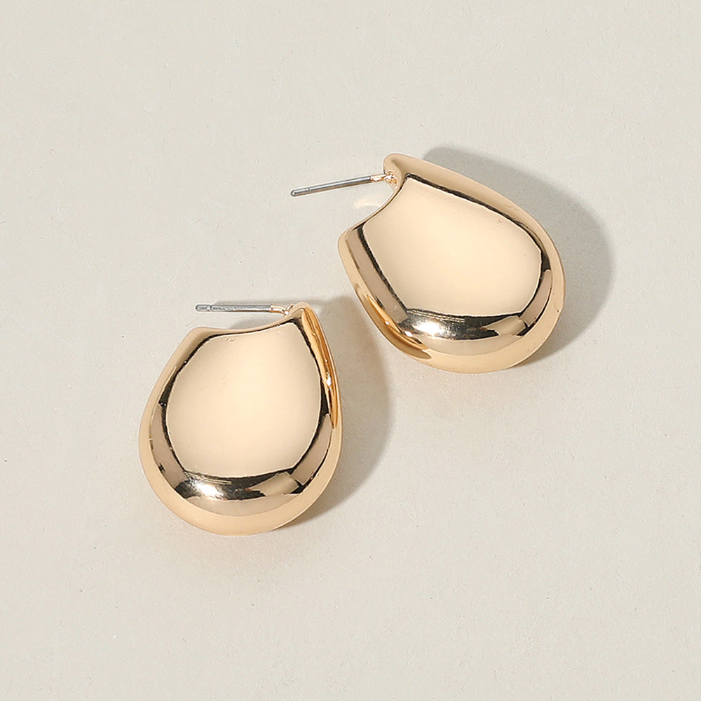 Madeline Love Gold Metal Pebble Earrings