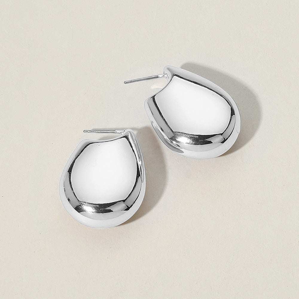 Madeline Love Rhodium Metal Pebble Earrings