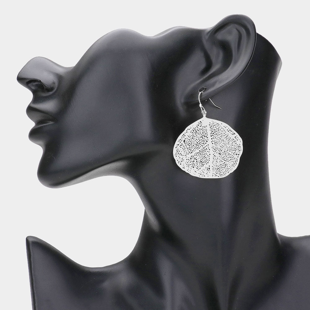 Madeline Love Silver Leaf Drop Earrings