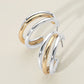 Madeline Love Gold, Silver Two Tone Metal Split Hoop Earrings
