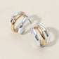 Madeline Love Gold, Silver Two Tone Metal Split Hoop Earrings