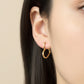 Madeline Love Gold 14K Gold Dipped Open Heart Huggie Hoop Earrings - extra