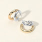 Madeline Love Gold, Silver Two Tone Metal Split Hoop Earrings