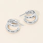 Madeline Love Silver Two Tone Metal Split Hoop Earrings