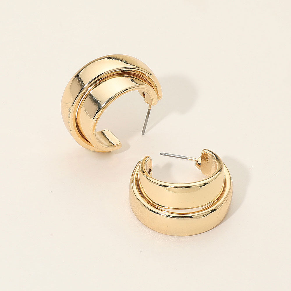 Madeline Love Gold Two Tone Metal Hoop Earrings