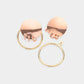 Madeline Love Rose Gold Triple Ring Linked Metal Disc Metal Hoop Earrings - desc