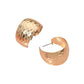 Madeline Love Worn Gold Textured Metal Wide Hoop Earrings - desc