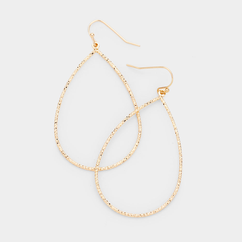 Madeline Love Gold Open Teardrop Metal Dangle Earrings