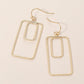 Madeline Love Gold Geometric Rectangle Double Frame Drop Earrings