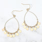 Madeline Love Gold Boho Metal Coin Charm Beaded Teardrop Earrings