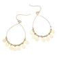 Madeline Love Gold Boho Metal Coin Charm Beaded Teardrop Earrings - desc
