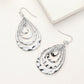 Madeline Love Rhodium Hammered Metal Concentric Teardrop Dangle Earrings