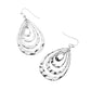 Madeline Love Rhodium Hammered Metal Concentric Teardrop Dangle Earrings - desc