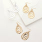 Madeline Love Rhodium Hammered Metal Concentric Teardrop Dangle Earrings - extra
