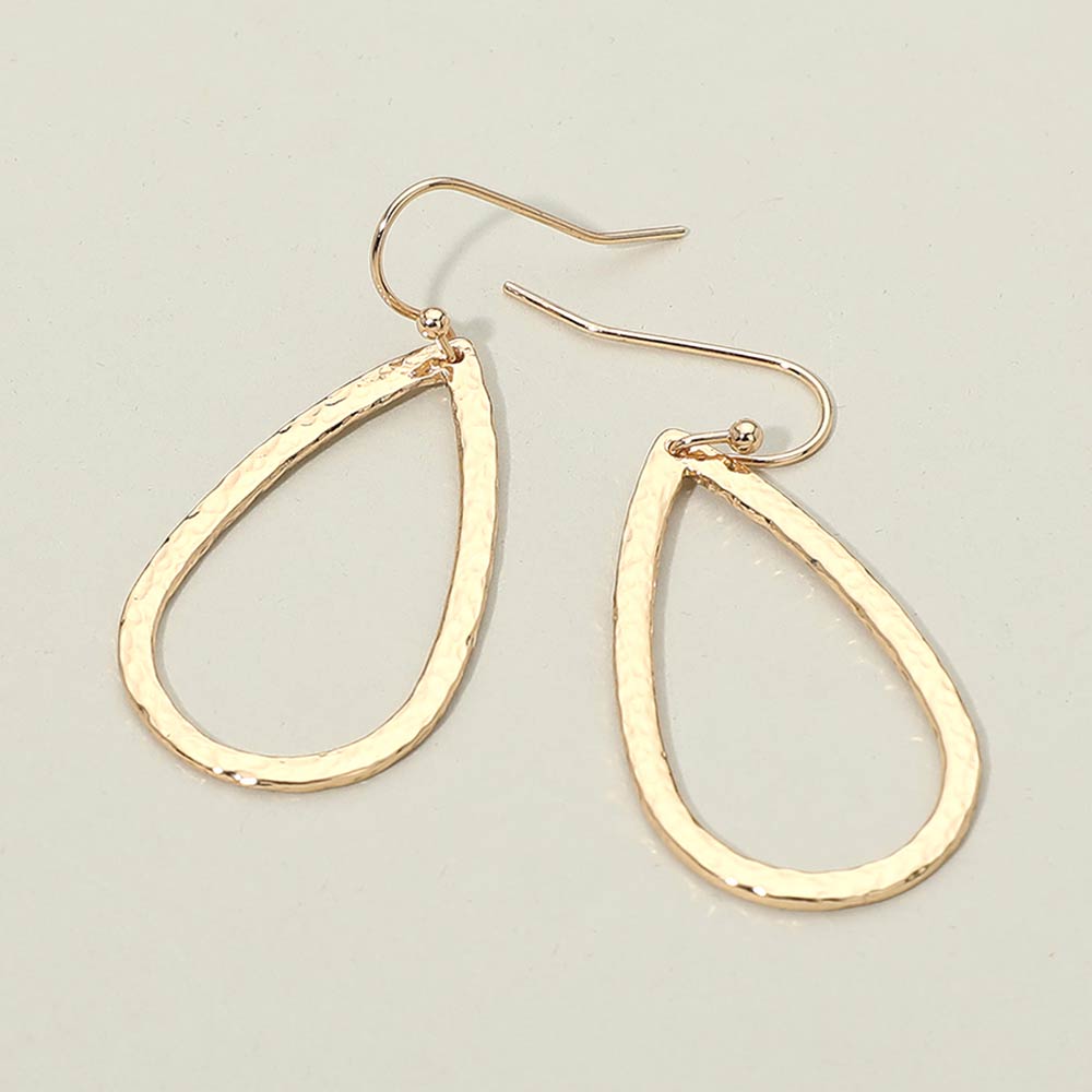 Madeline Love Gold Geometric Metal Open Teardrop Drop Earrings