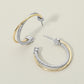 Madeline Love Rhodium, Two Tone Two Tone Twisted Metal Hoop Earrings