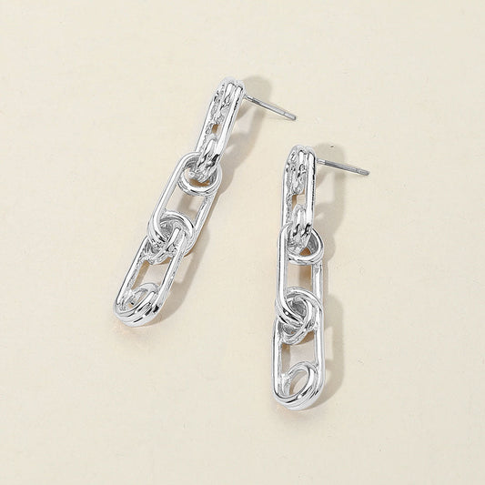 Madeline Love Rhodium Sterling Silver Dipped Chain Drop Earrings
