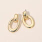 Madeline Love Gold Oval Drop Door Knocker Earrings