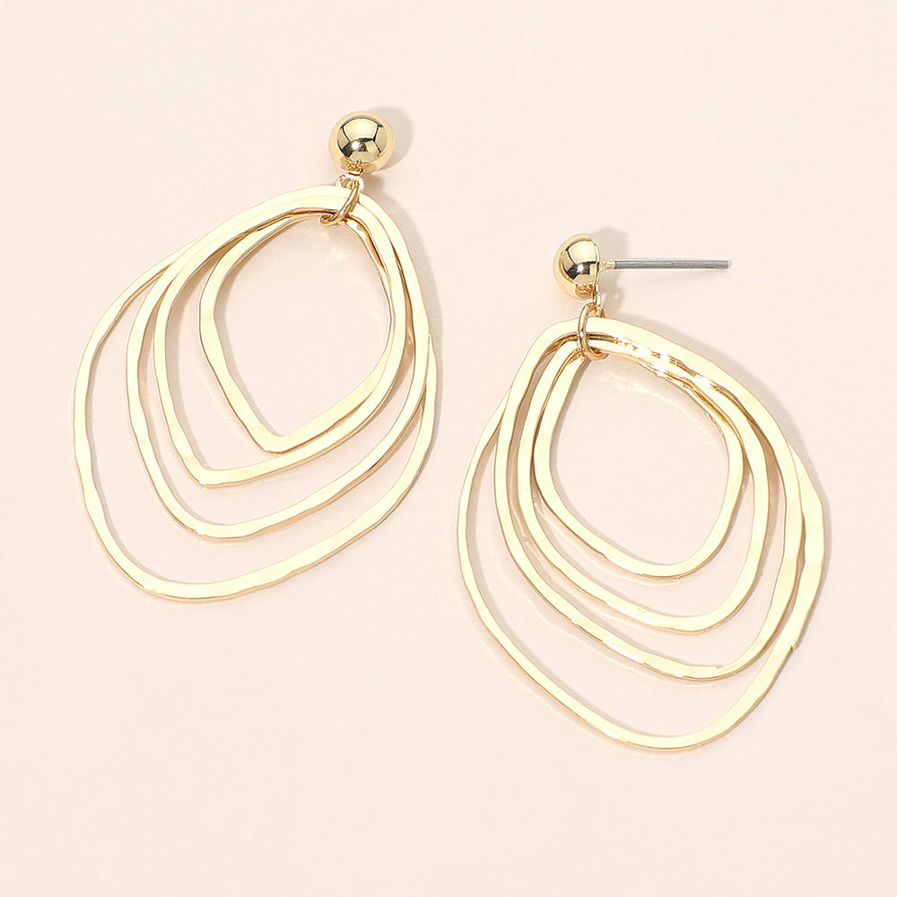 Madeline Love Gold Abstract Geometric Layered Open Metal Drop Earrings