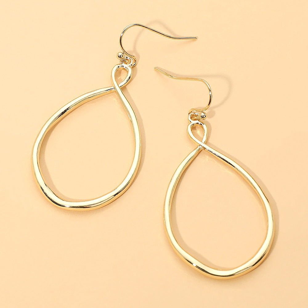 Madeline Love Gold Open Metal Organic Teardrop Dangle Earrings