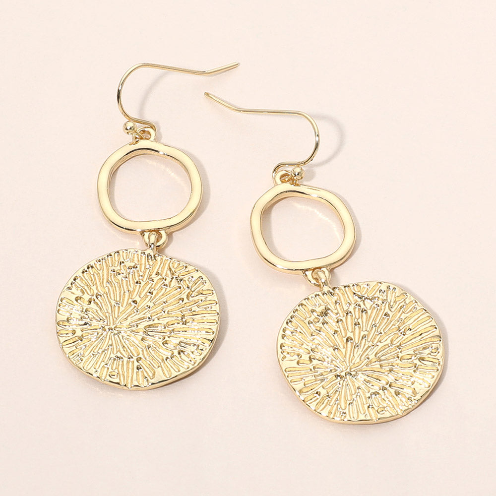 Madeline Love Gold Geometric Metal Disc Link Drop Earrings