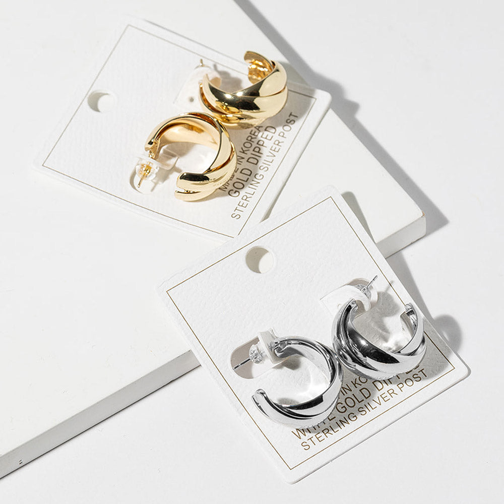 Madeline Love Gold Gold Dipped Chunky Crisscross Hoop Earrings - extra