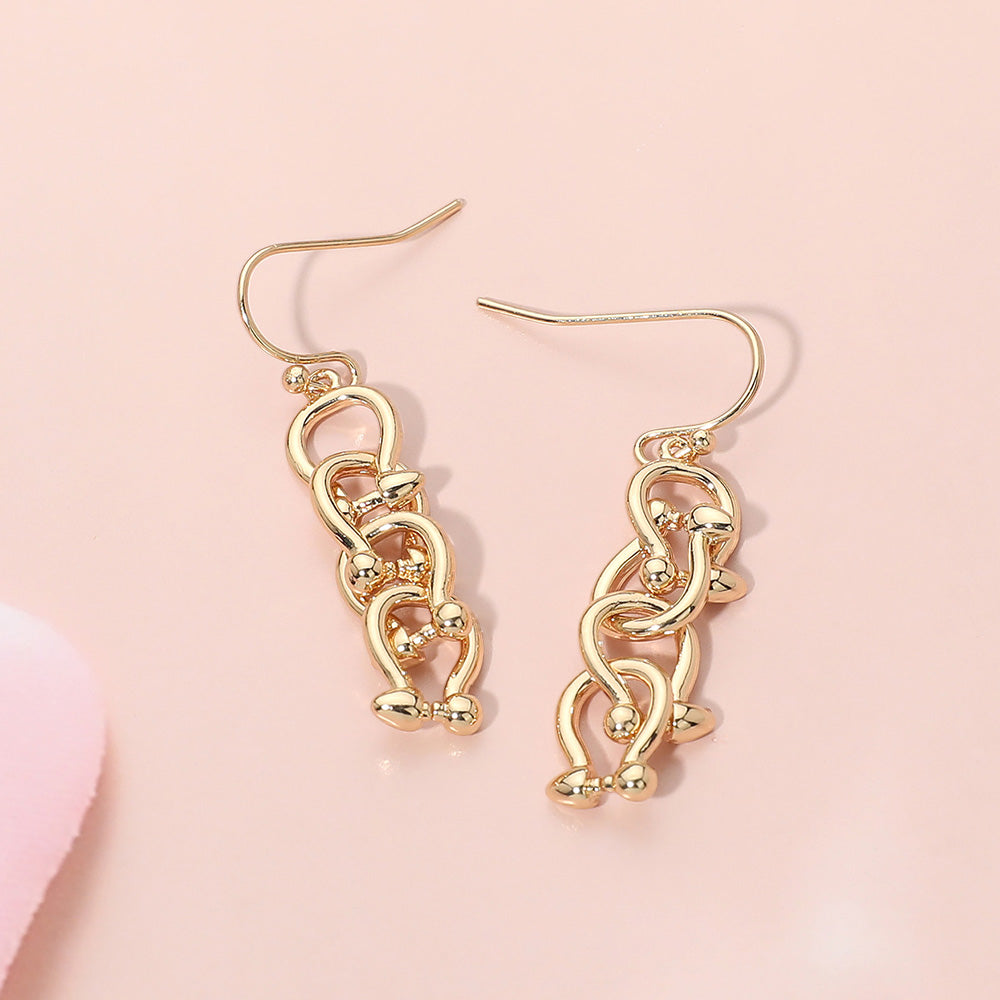 Madeline Love Gold Abstract Metal Link Drop Earrings