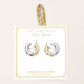 Madeline Love Gold SECRET BOX_Genuine Gold Dipped Two Tone Hypoallergenic Huggie Hoop Earrings - desc