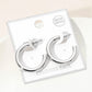 Madeline Love Silver Silver Dipped Open Hoop Earrings