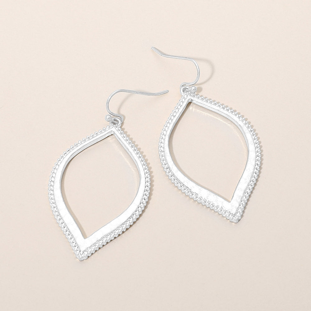 Madeline Love Worn Silver Textured Metal Open Frame Earrings