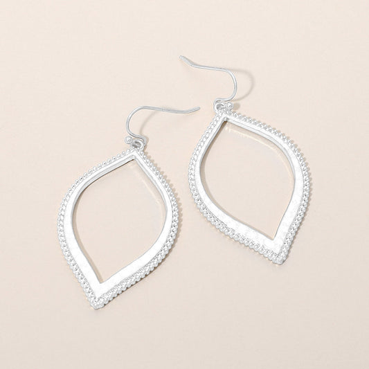 Madeline Love Worn Silver Textured Metal Open Frame Earrings