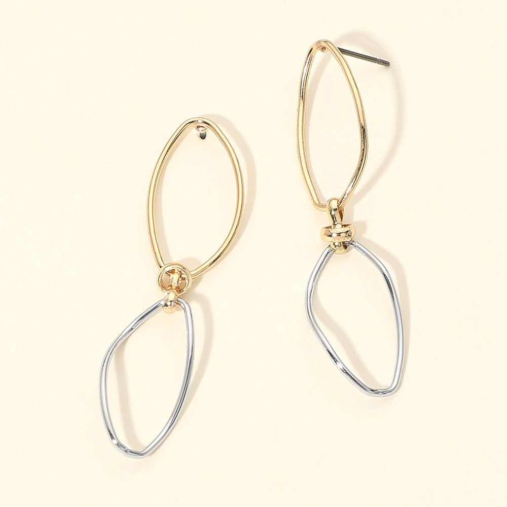 Madeline Love Gold, Rhodium Lightweight Minimalist Metal Geometric Open Link Drop Earrings