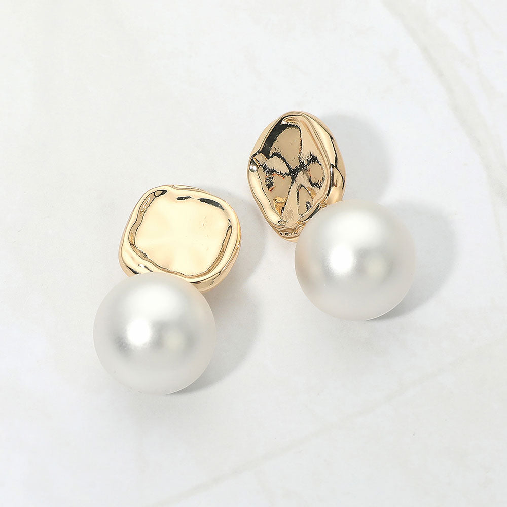 Madeline Love Two Tone Matt Metal Ball Drop Earrings