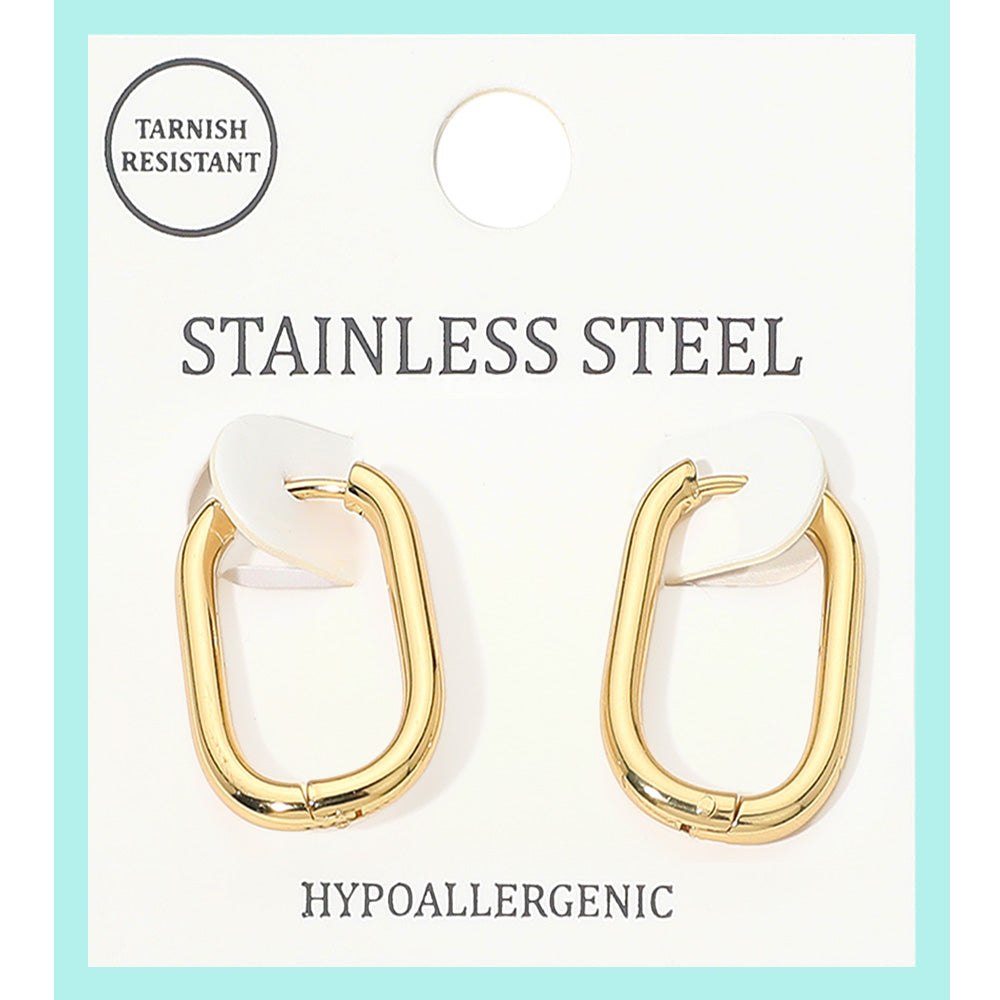 Madeline Love Gold Stainless Steel Geometric Huggie Hoop Earrings