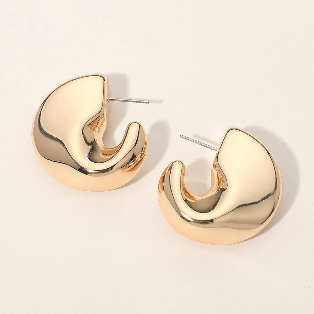 Madeline Love Gold Gold Dipped Sculpted Chunky Hoop Earrings