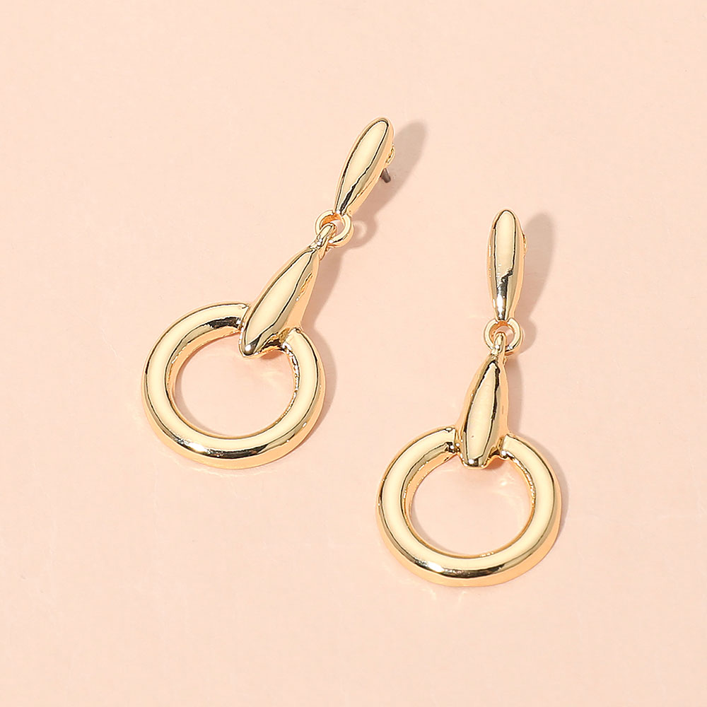 Madeline Love Gold Modern Circle Drop Earrings