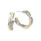 Madeline Love Two Tone 14K Gold Plated Two Tone Twisted Hoop Earrings - desc