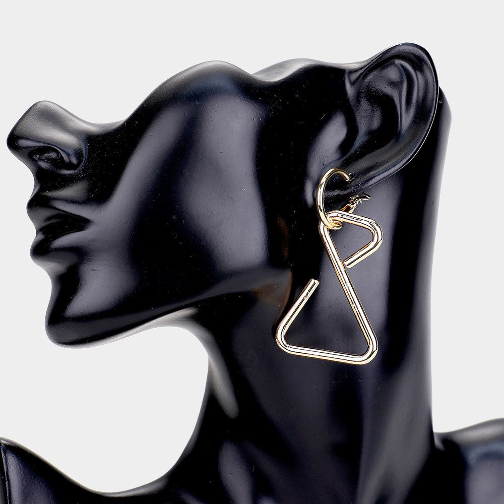 Madeline Love Gold Triangle Metal Dangle Earrings