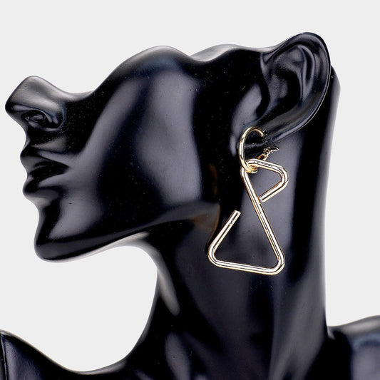 Madeline Love Gold Triangle Metal Dangle Earrings