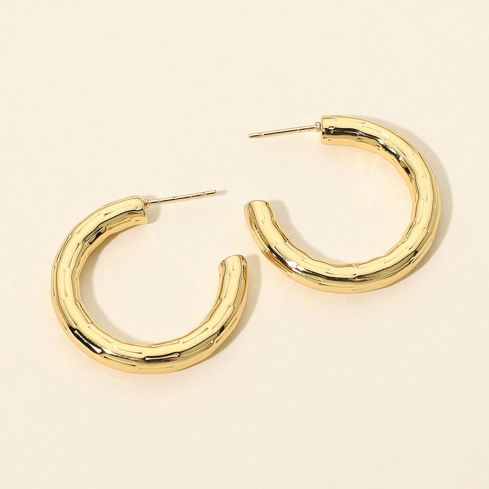 Madeline Love Gold Stainless Steel Chunky Hoop Earrings