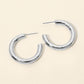 Madeline Love Silver Stainless Steel Chunky Hoop Earrings