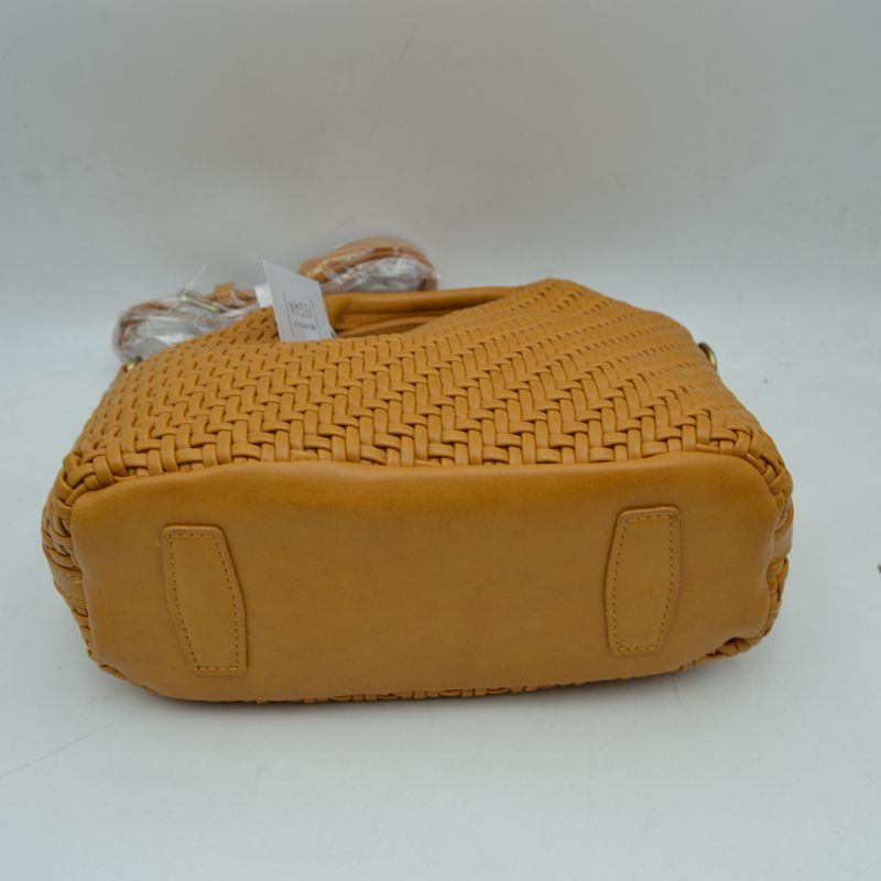Woven Basket Weave Top-Handle Crossbody Bag and Handbag with Adjustable Strap - Crossbody Bag
